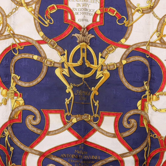HERMES Carré 90 Tuch „L'INSTRVCTION DV ROY“ Seide Marineblau Orig. 182258