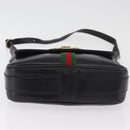 GUCCI Web Sherry Line Umhängetasche Leder Schwarz Gold Original 182260-10