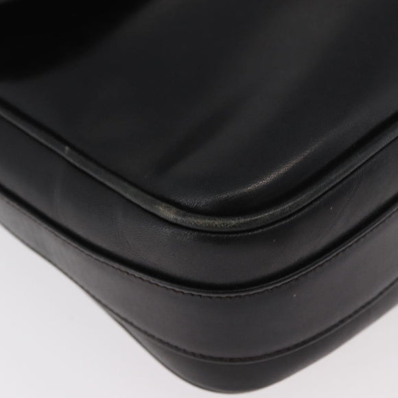 GUCCI Web Sherry Line Umhängetasche Leder Schwarz Gold Original 182260