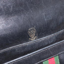 GUCCI Web Sherry Line Umhängetasche Leder Schwarz Gold Original 182260-17