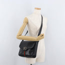 GUCCI Web Sherry Line Umhängetasche Leder Schwarz Gold Original 182260-23