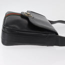 GUCCI Web Sherry Line Umhängetasche Leder Schwarz Gold Original 182260-4