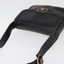 GUCCI Web Sherry Line Umhängetasche Leder Schwarz Gold Original 182260-6