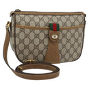 GUCCI GG Supreme Web Sherry Line Bag PVC Beige Gold 89 02 032 Auth 182261-1