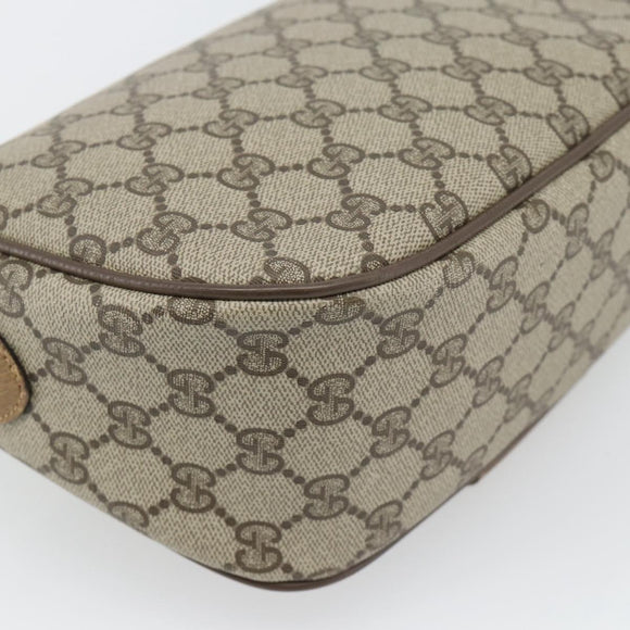 GUCCI GG Supreme Web Sherry Line Bag PVC Beige Gold 89 02 032 Auth 182261