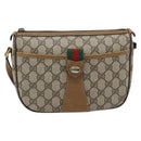 GUCCI GG Supreme Web Sherry Line Bag PVC Beige Gold 89 02 032 Auth 182261-2