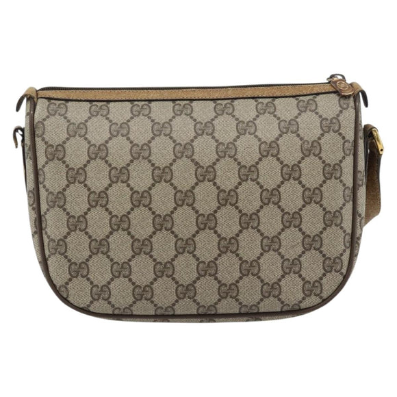GUCCI GG Supreme Web Sherry Line Bag PVC Beige Gold 89 02 032 Auth 182261