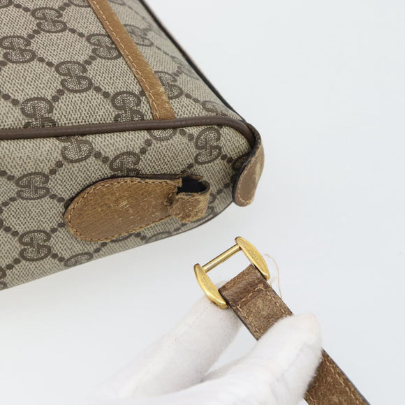 GUCCI GG Supreme Web Sherry Line Bag PVC Beige Gold 89 02 032 Auth 182261