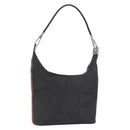 GUCCI Web Sherry Line Shoulder Bag Canvas Black Silver 01234 002058 Auth 182262-1