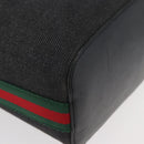 GUCCI Web Sherry Line Shoulder Bag Canvas Black Silver 01234 002058 Auth 182262-9