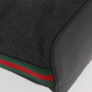 GUCCI Web Sherry Line Shoulder Bag Canvas Black Silver 01234 002058 Auth 182262-15
