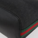 GUCCI Web Sherry Line Shoulder Bag Canvas Black Silver 01234 002058 Auth 182262-16