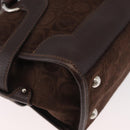 Salvatore Ferragamo Gancini Hand Bag Suede Brown Silver Auth 182264A-15