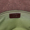 Salvatore Ferragamo Gancini Hand Bag Suede Brown Silver Auth 182264A-12