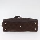 Salvatore Ferragamo Gancini Hand Bag Suede Brown Silver Auth 182264A-5