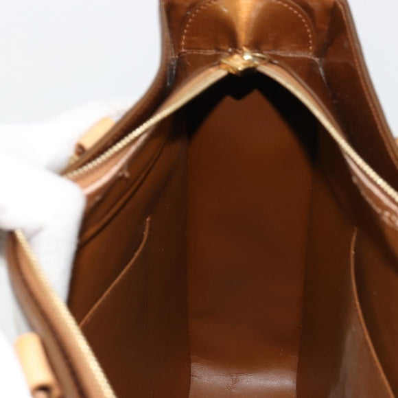 LOUIS VUITTON Monogram Vernis Columbus Tragetasche Bronze M91134 LV Auth 182266