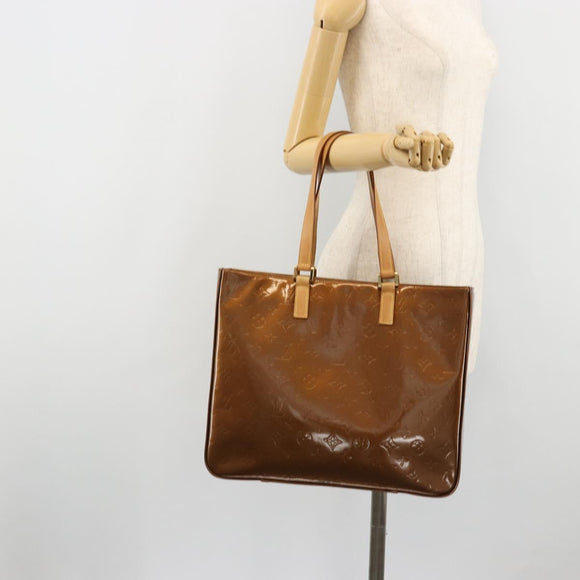 LOUIS VUITTON Monogram Vernis Columbus Tragetasche Bronze M91134 LV Auth 182266