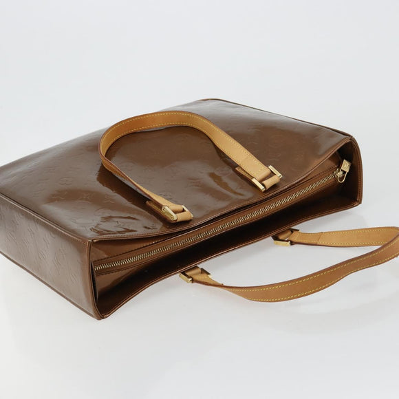 LOUIS VUITTON Monogram Vernis Columbus Tragetasche Bronze M91134 LV Auth 182266