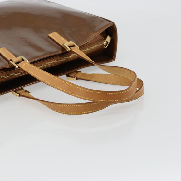 LOUIS VUITTON Monogram Vernis Columbus Tragetasche Bronze M91134 LV Auth 182266