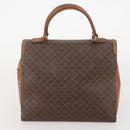 CELINE Macadam Canvas Hand Bag PVC Leather 2 Set Brown Gold Auth 182267-11