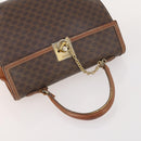 CELINE Macadam Canvas Hand Bag PVC Leather 2 Set Brown Gold Auth 182267-13