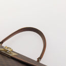 CELINE Macadam Canvas Hand Bag PVC Leather 2 Set Brown Gold Auth 182267-14