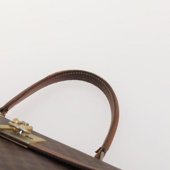 CELINE Macadam Canvas Hand Bag PVC Leather 2 Set Brown Gold Auth 182267