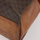 CELINE Macadam Canvas Hand Bag PVC Leather 2 Set Brown Gold Auth 182267-16
