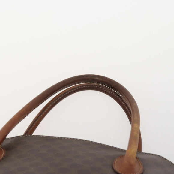 CELINE Macadam Canvas Hand Bag PVC Leather 2 Set Brown Gold Auth 182267