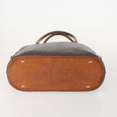 CELINE Macadam Canvas Hand Bag PVC Leather 2 Set Brown Gold Auth 182267-7