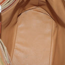 CELINE Macadam Canvas Hand Bag PVC Leather 2 Set Brown Gold Auth 182267-9