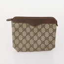 GUCCI GG Supreme Web Sherry Line Shoulder Bag PVC 4 Set Beige Gold Auth 182269-10