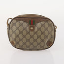 GUCCI GG Supreme Web Sherry Line Shoulder Bag PVC 4 Set Beige Gold Auth 182269-16