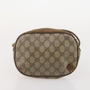 GUCCI GG Supreme Web Sherry Line Shoulder Bag PVC 4 Set Beige Gold Auth 182269-17