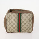 GUCCI GG Supreme Web Sherry Line Shoulder Bag PVC 4 Set Beige Gold Auth 182269-2
