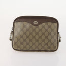 GUCCI GG Supreme Web Sherry Line Shoulder Bag PVC 4 Set Beige Gold Auth 182269-23