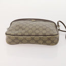 GUCCI GG Supreme Web Sherry Line Shoulder Bag PVC 4 Set Beige Gold Auth 182269-27