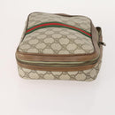 GUCCI GG Supreme Web Sherry Line Shoulder Bag PVC 4 Set Beige Gold Auth 182269-4