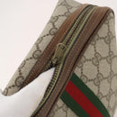 GUCCI GG Supreme Web Sherry Line Shoulder Bag PVC 4 Set Beige Gold Auth 182269-7