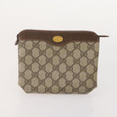 GUCCI GG Supreme Web Sherry Line Shoulder Bag PVC 4 Set Beige Gold Auth 182269-9