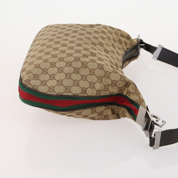 GUCCI GG Canvas Web Sherry Line Shoulder Bag 4 Set Beige Red Auth 182270