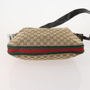 GUCCI GG Canvas Web Sherry Line Shoulder Bag 4 Set Beige Red Auth 182270-12
