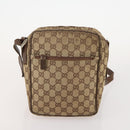 GUCCI GG Canvas Web Sherry Line Shoulder Bag 4 Set Beige Red Auth 182270-14
