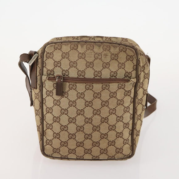 GUCCI GG Canvas Web Sherry Line Shoulder Bag 4 Set Beige Red Auth 182270