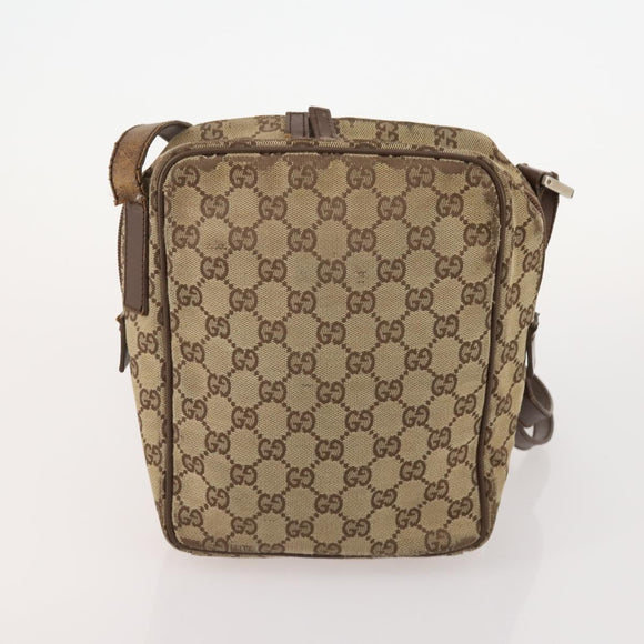 GUCCI GG Canvas Web Sherry Line Shoulder Bag 4 Set Beige Red Auth 182270