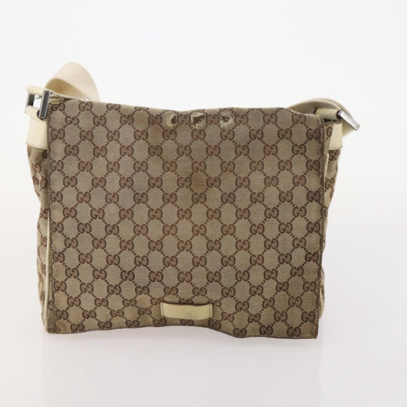 GUCCI GG Canvas Web Sherry Line Shoulder Bag 4 Set Beige Red Auth 182270