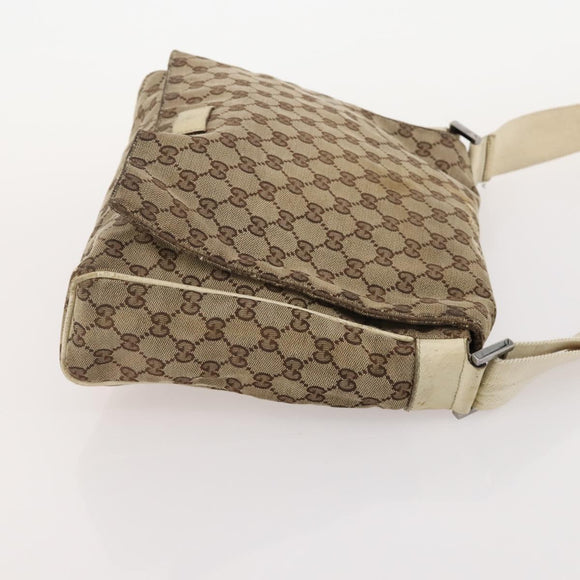 GUCCI GG Canvas Web Sherry Line Shoulder Bag 4 Set Beige Red Auth 182270