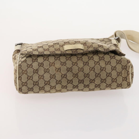 GUCCI GG Canvas Web Sherry Line Shoulder Bag 4 Set Beige Red Auth 182270