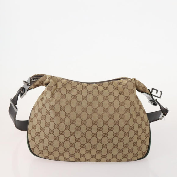 GUCCI GG Canvas Web Sherry Line Shoulder Bag 4 Set Beige Red Auth 182270