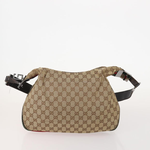 GUCCI GG Canvas Web Sherry Line Shoulder Bag 4 Set Beige Red Auth 182270
